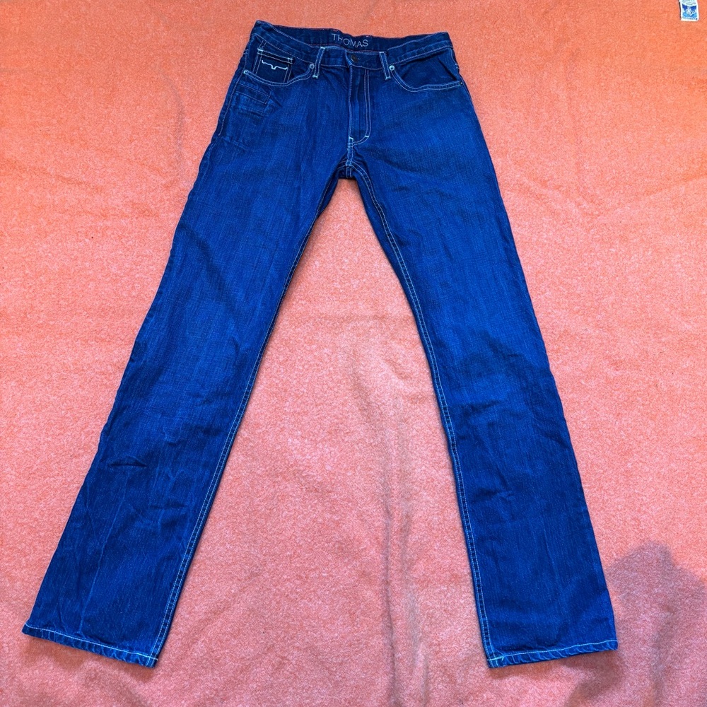 Kimes Ranch Men's Straight Jeans in Deep Blue Denim